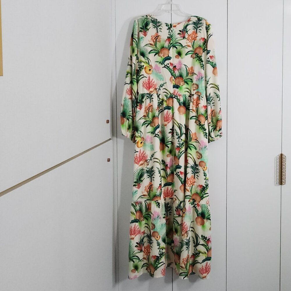 Boston Proper Long Sleeve Maxi Dress Women's Size 16 V-Neck Empire Waist - Picture 7 of 7